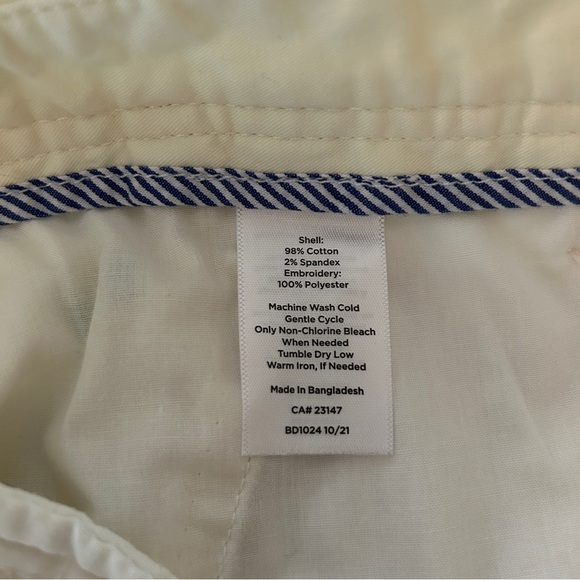 Talbots Pants Lemon Embroidered Relaxed Chino Ivory Cotton Plus Size 16W Petite - Picture 16 of 16